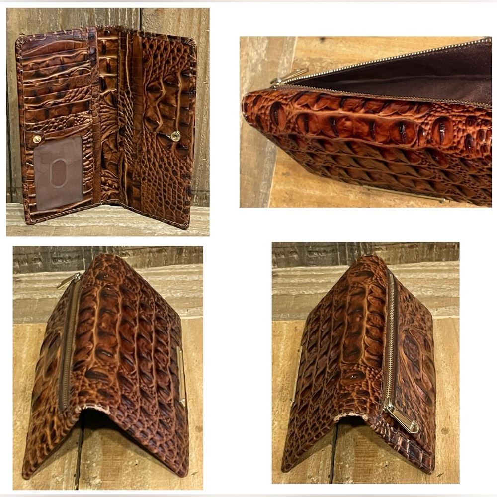 Brahmin. 4 Piece: Asher Croc Embossed Tote & Free Wallet, Dust Bag and Scarf. - Picture 11 of 16